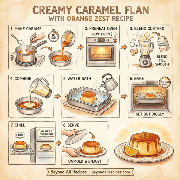 Creamy Caramel Flan with Orange Zest instructions