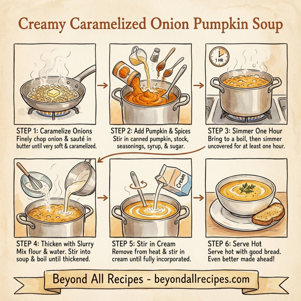 Creamy Caramelized Onion Pumpkin Soup instructions