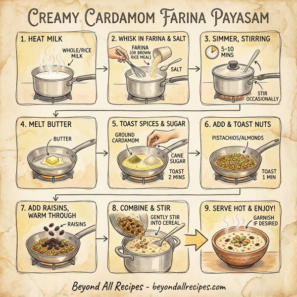 Creamy Cardamom Farina Payasam instructions