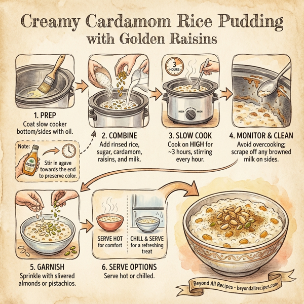 Creamy Cardamom Rice Pudding with Golden Raisins instructions