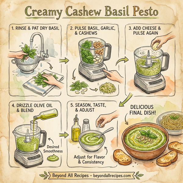 Creamy Cashew Basil Pesto instructions
