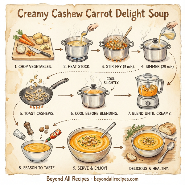 Creamy Cashew Carrot Delight Soup instructions