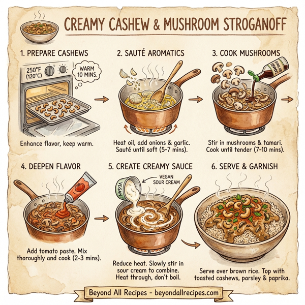 Creamy Cashew & Mushroom Stroganoff instructions