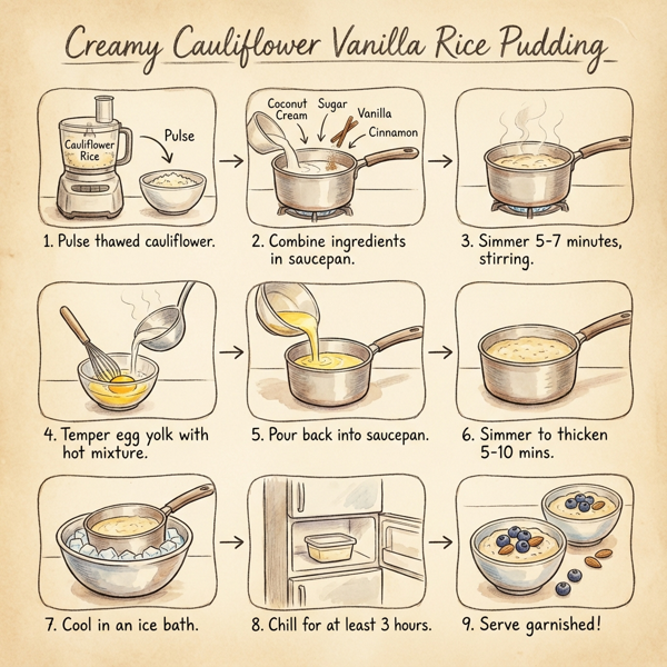 Creamy Cauliflower Vanilla Rice Pudding instructions