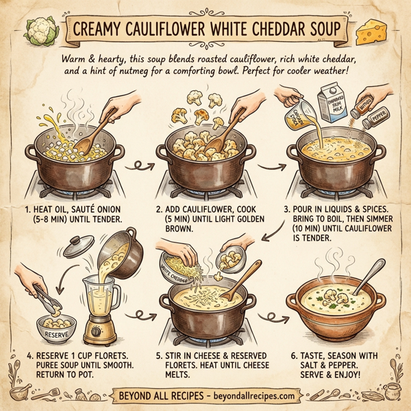 Creamy Cauliflower White Cheddar Soup instructions