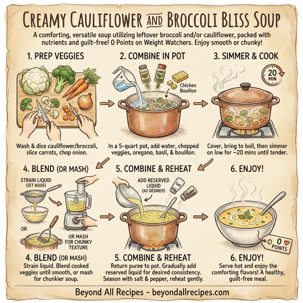 Creamy Cauliflower and Broccoli Bliss Soup instructions