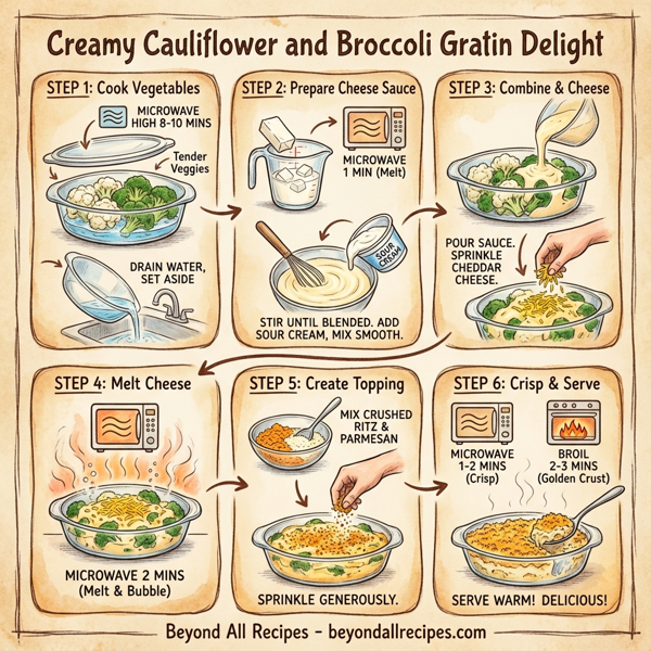 Creamy Cauliflower and Broccoli Gratin Delight instructions