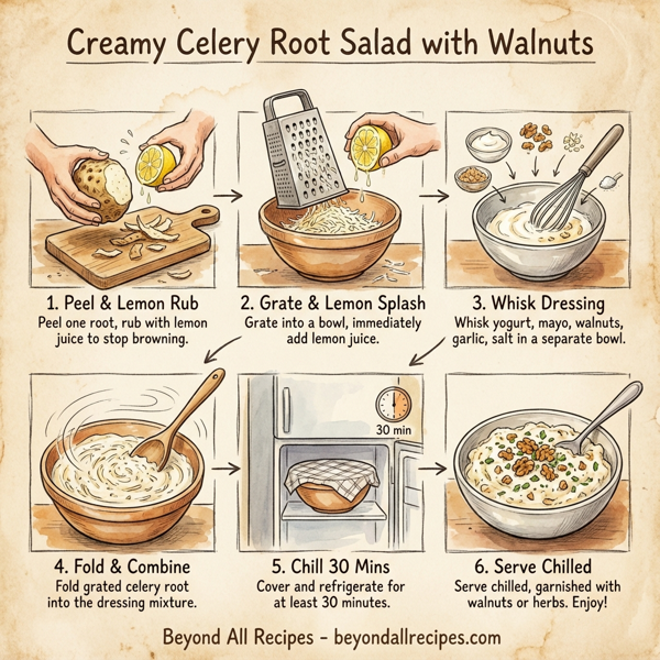 Creamy Celery Root Salad with Walnuts instructions