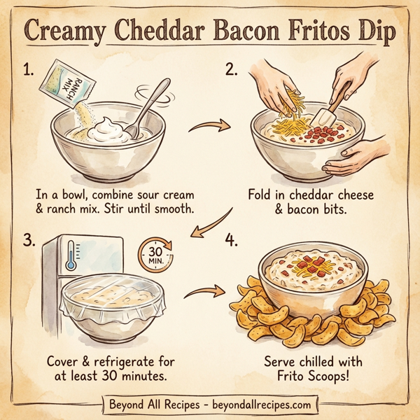Creamy Cheddar Bacon Fritos Dip instructions