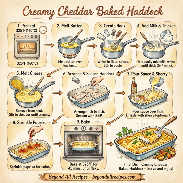 Creamy Cheddar Baked Haddock instructions