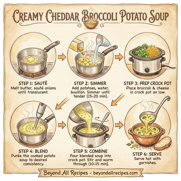 Creamy Cheddar Broccoli Potato Soup instructions