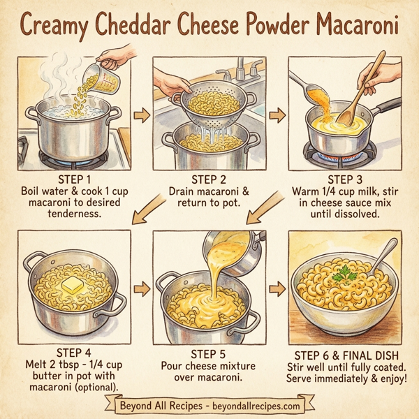 Creamy Cheddar Cheese Powder Macaroni instructions