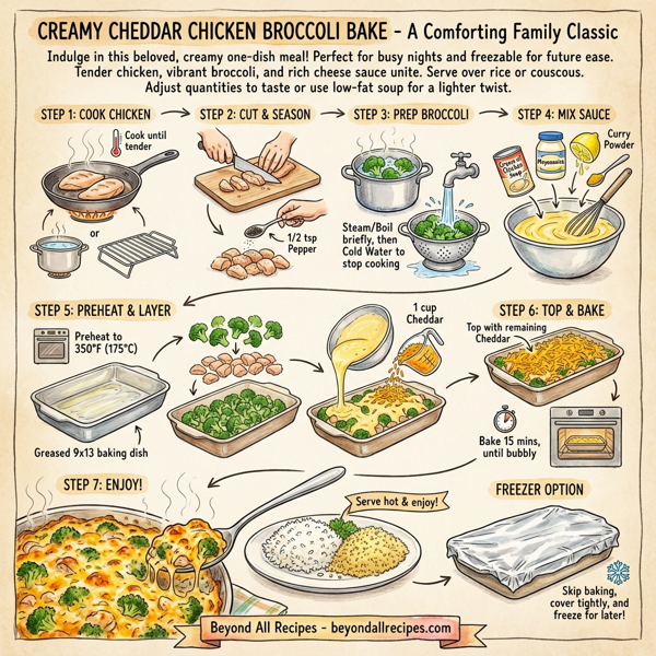 Creamy Cheddar Chicken Broccoli Bake instructions