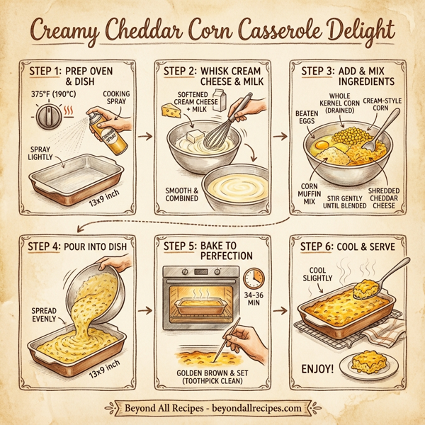 Creamy Cheddar Corn Casserole Delight instructions