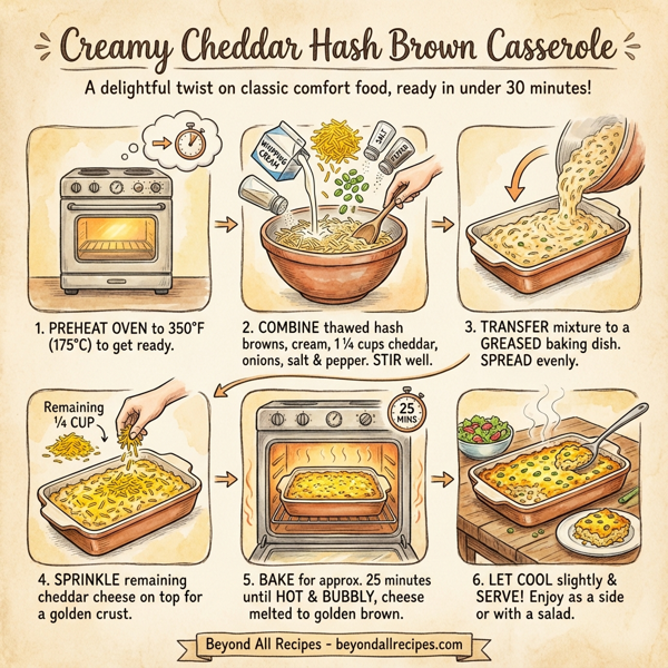 Creamy Cheddar Hash Brown Casserole instructions