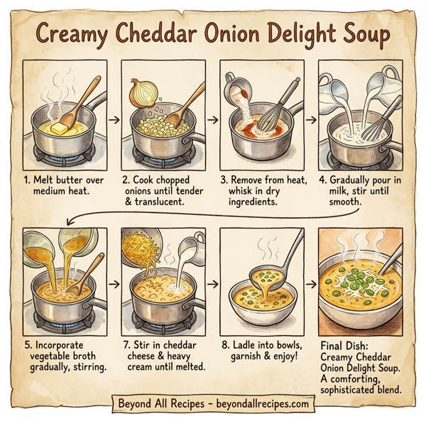 Creamy Cheddar Onion Delight Soup instructions