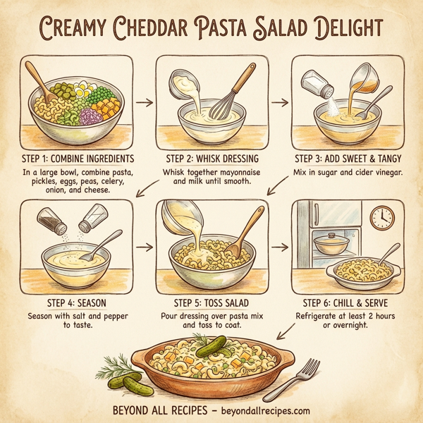 Creamy Cheddar Pasta Salad Delight instructions