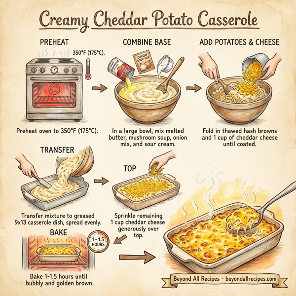 Creamy Cheddar Potato Casserole instructions