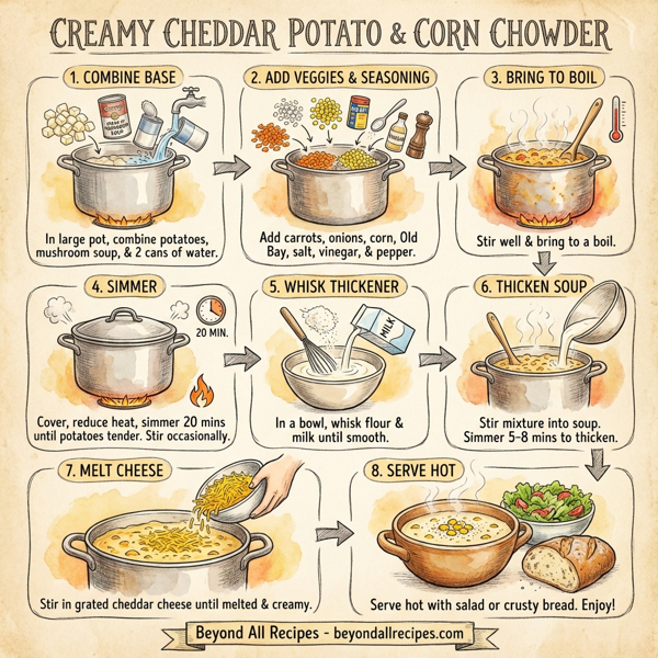 Creamy Cheddar Potato and Corn Chowder instructions