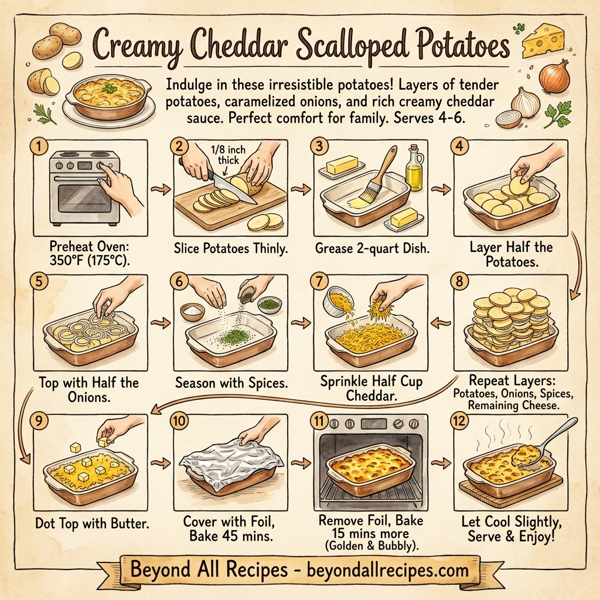 Creamy Cheddar Scalloped Potatoes instructions