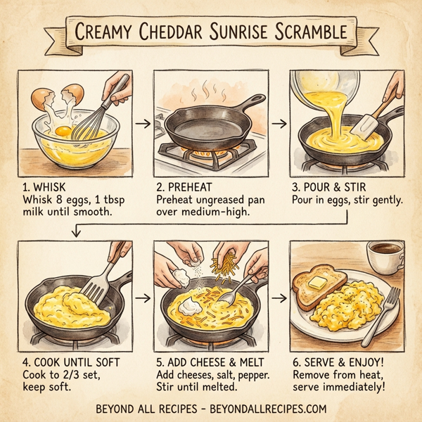 Creamy Cheddar Sunrise Scramble instructions