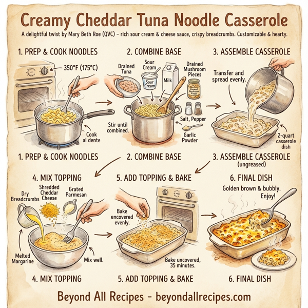 Creamy Cheddar Tuna Noodle Casserole instructions
