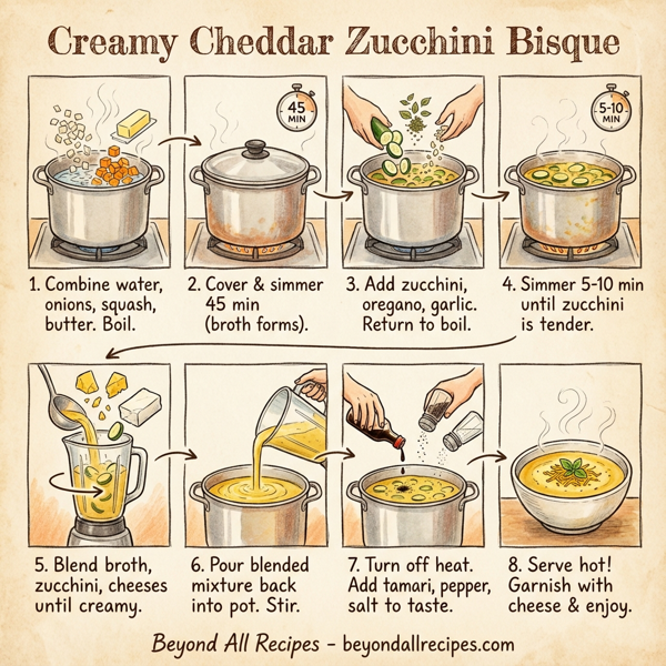 Creamy Cheddar Zucchini Bisque instructions