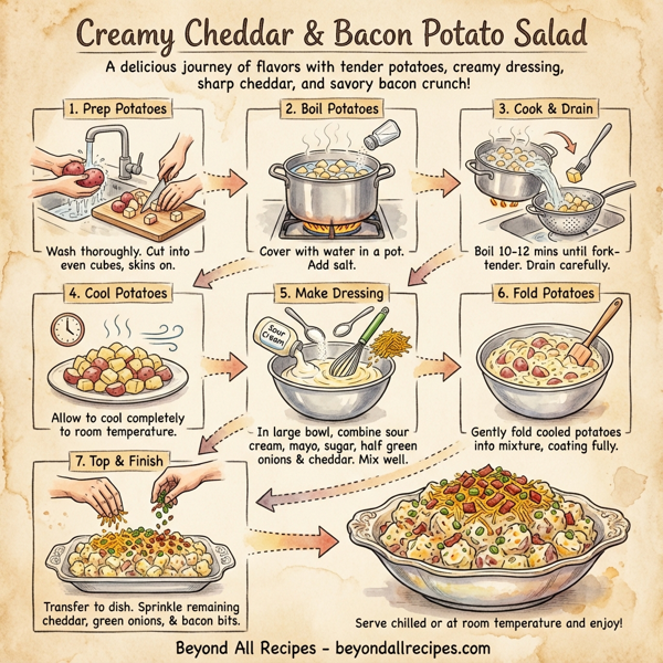 Creamy Cheddar & Bacon Potato Salad instructions