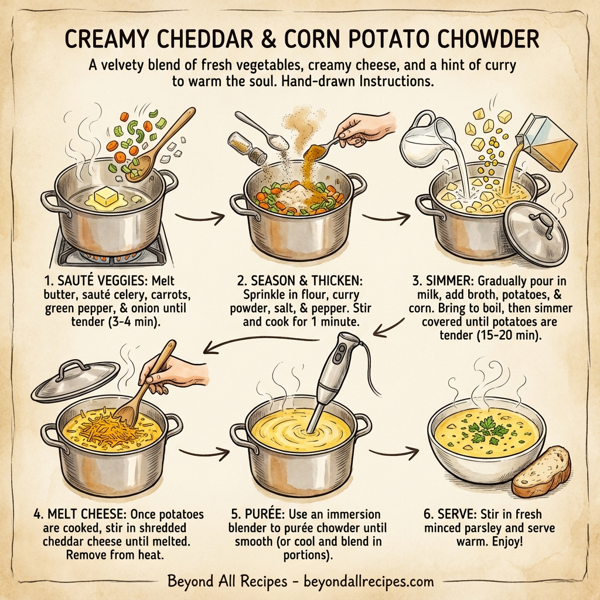 Creamy Cheddar & Corn Potato Chowder instructions