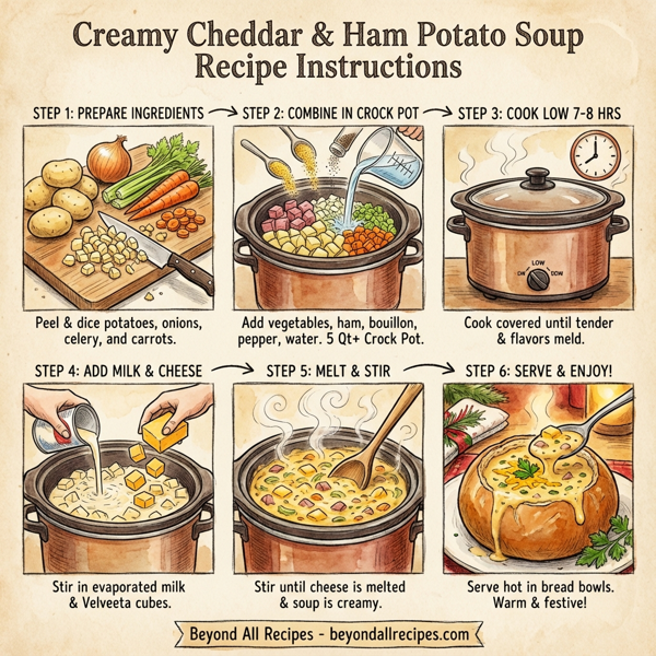 Creamy Cheddar & Ham Potato Soup instructions