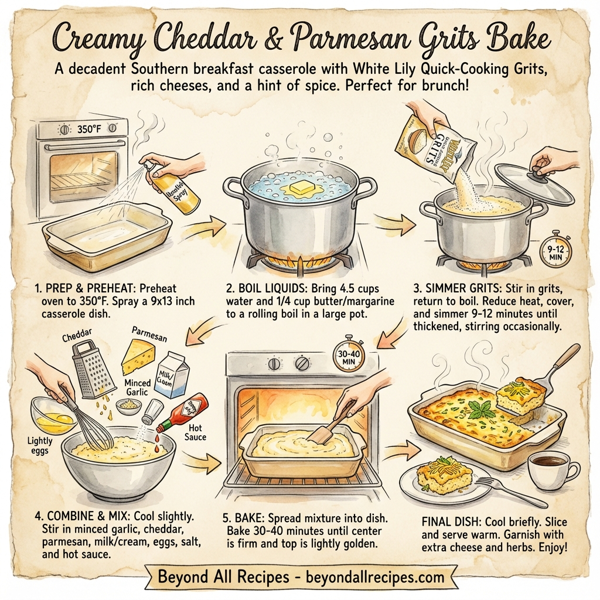 Creamy Cheddar & Parmesan Grits Bake instructions
