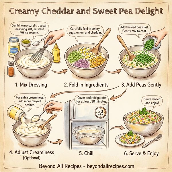 Creamy Cheddar and Sweet Pea Delight instructions