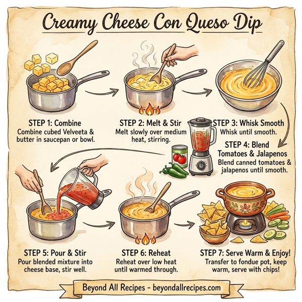 Creamy Cheese Con Queso Dip instructions