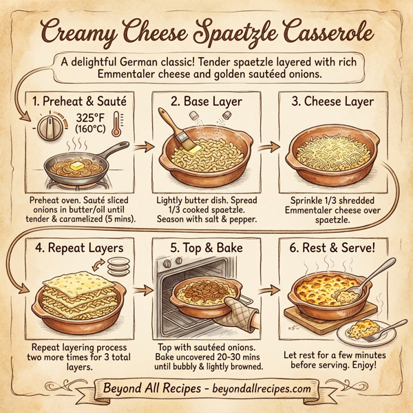 Creamy Cheese Spaetzle Casserole instructions
