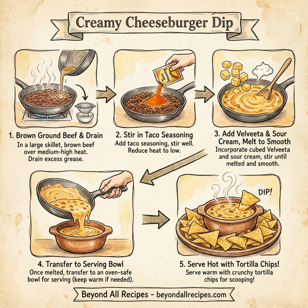 Creamy Cheeseburger Dip instructions