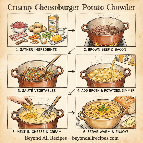 Creamy Cheeseburger Potato Chowder instructions