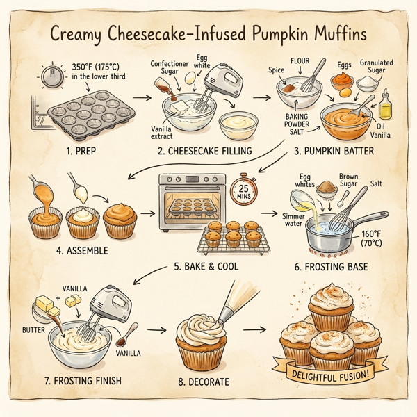 Creamy Cheesecake-Infused Pumpkin Muffins instructions