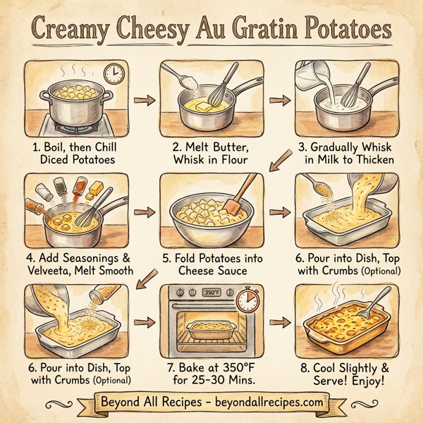 Creamy Cheesy Au Gratin Potatoes instructions