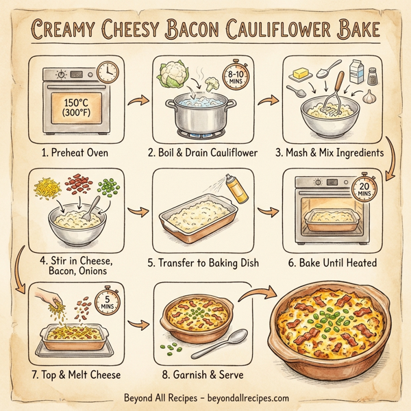 Creamy Cheesy Bacon Cauliflower Bake instructions