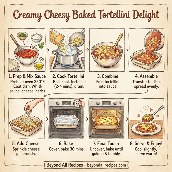 Creamy Cheesy Baked Tortellini Delight instructions