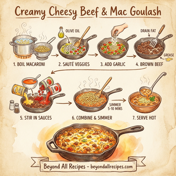 Creamy Cheesy Beef & Mac Goulash instructions