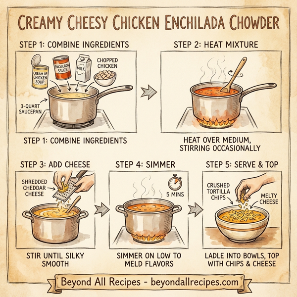 Creamy Cheesy Chicken Enchilada Chowder instructions
