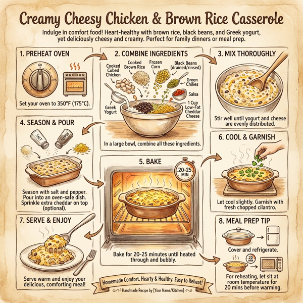Creamy Cheesy Chicken and Brown Rice Casserole instructions