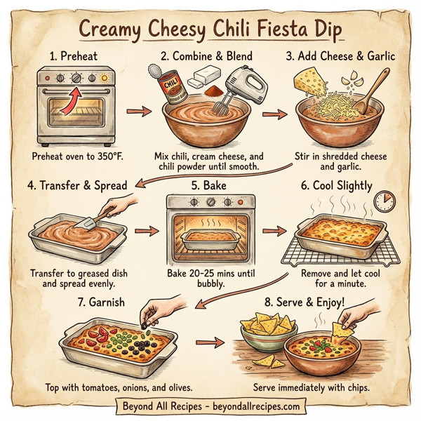 Creamy Cheesy Chili Fiesta Dip instructions