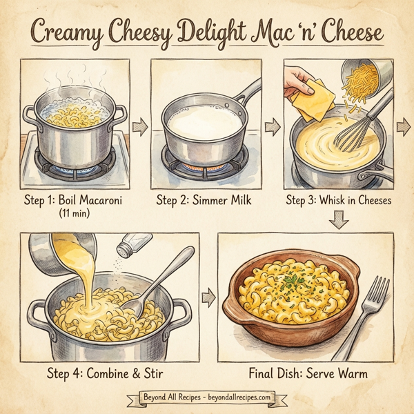 Creamy Cheesy Delight Mac 'n' Cheese instructions