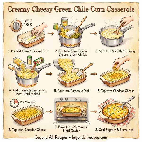 Creamy Cheesy Green Chile Corn Casserole instructions