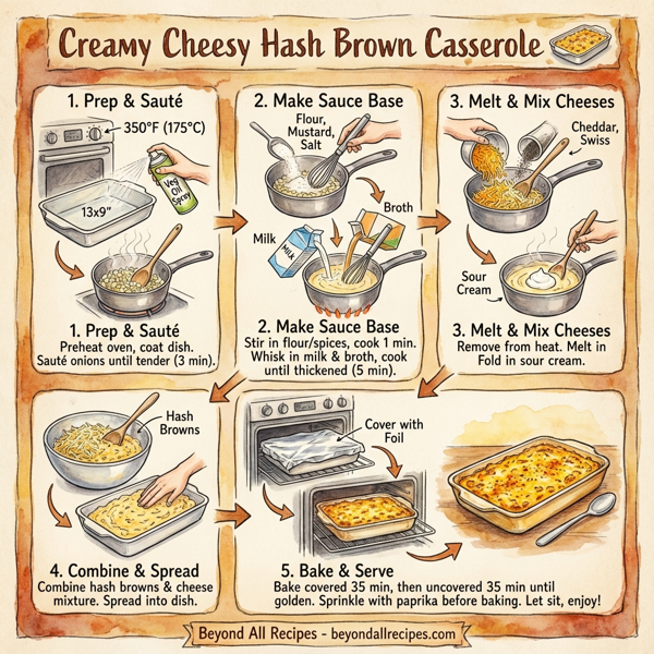 Creamy Cheesy Hash Brown Casserole instructions
