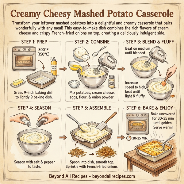Creamy Cheesy Mashed Potato Casserole instructions