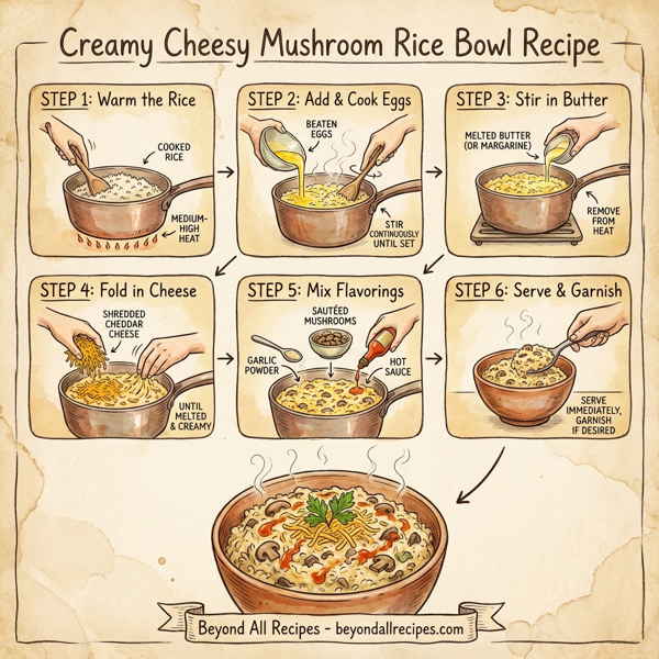 Creamy Cheesy Mushroom Rice Bowl instructions