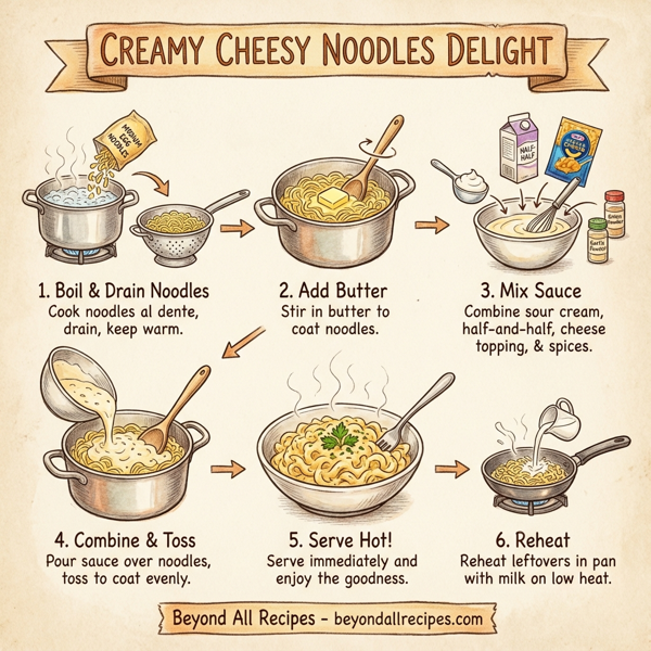Creamy Cheesy Noodles Delight instructions